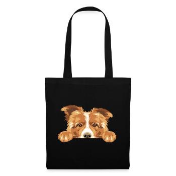 Peeking sad Border Collie dog - Tote Bag - black - Front