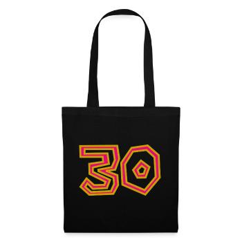 30. 30 ANS. 30e ANNIVERSAIRE. ANNIVERSAIRE 30 ANS. - Sac en tissu - noir - Devant