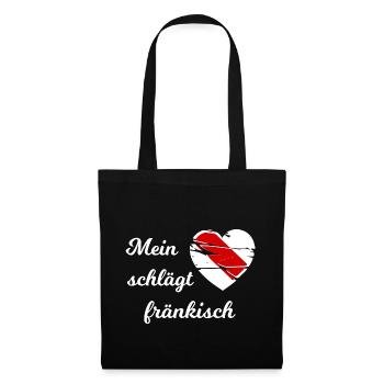 Ich liebe Franken - Stoffbeutel - Schwarz - Vorne