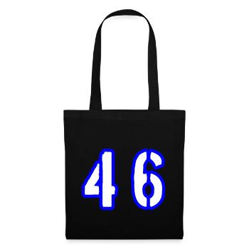 46 Zahl Symbol - Stoffbeutel - Schwarz - Vorne