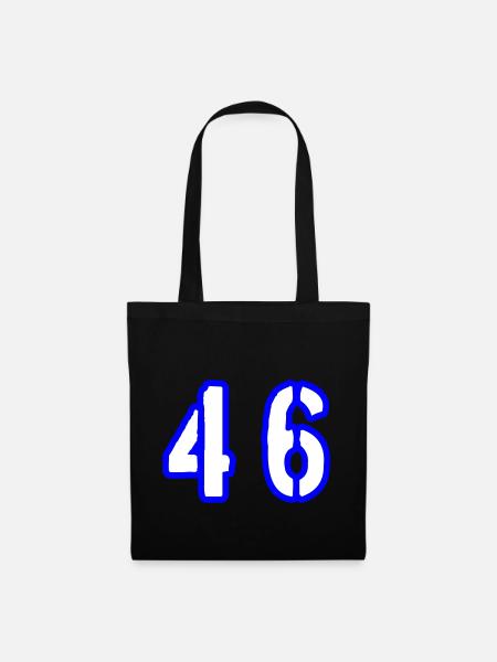 46 Zahl Symbol - Stoffbeutel - Schwarz