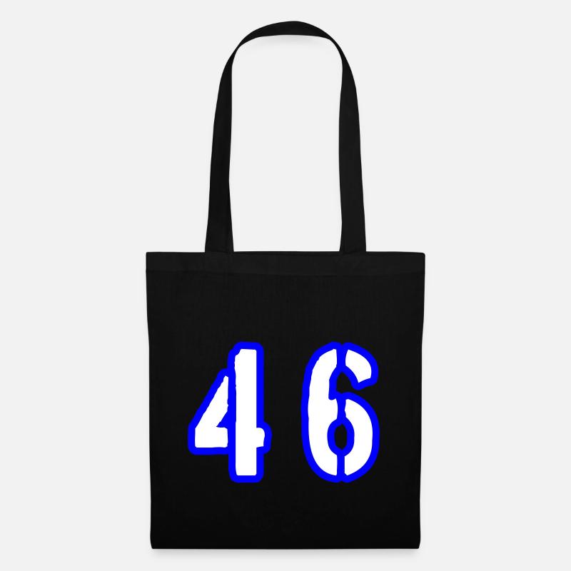 46 Zahl Symbol - Stoffbeutel - Schwarz