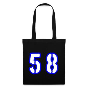58 Zahl Symbol - Stoffbeutel - Schwarz - Vorne