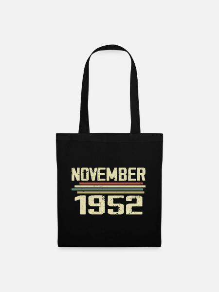Millésime Novembre 1952 Vintage Rétro Novembre 1952 - Sac en tissu - noir