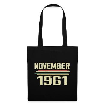 Millésime Novembre 1961 vintage rétro Novembre 1961 - Sac en tissu - noir - Devant