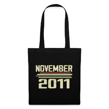 Millésime Novembre 2011 Millésime rétro Novembre 2011 - Sac en tissu - noir - Devant