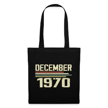 Décembre 1970 Vintage Rétro Anniversaire - Sac en tissu - noir - Devant