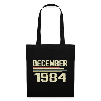 December 1984 Vintage Retro Birthday - Tote Bag - black - Front