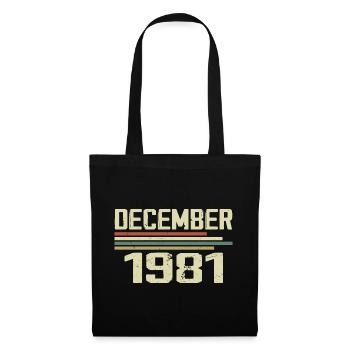 Décembre 1981 Vintage Vintage Rétro Anniversaire - Sac en tissu - noir - Devant