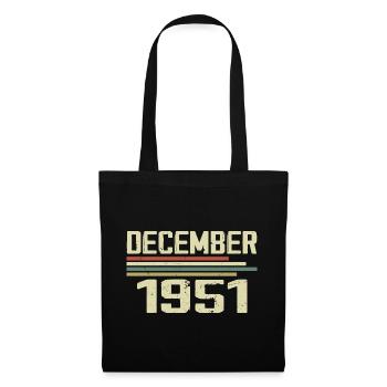 Décembre 1951 Vintage Vintage Rétro Anniversaire - Sac en tissu - noir - Devant