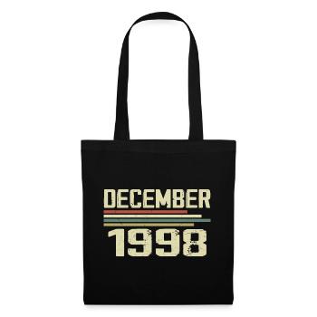 December 1998 Vintage Vintage Retro Birthday - Tote Bag - black - Front