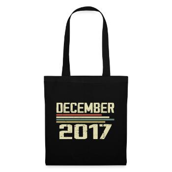 Dezember 2017 Jahrgang Vintage Retro Geburtstag - Stoffbeutel - Schwarz - Vorne