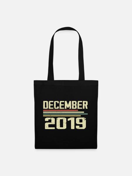 Dezember 2019 Jahrgang Vintage Retro Geburtstag - Stoffbeutel - Schwarz