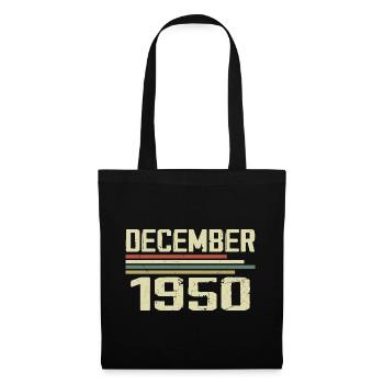 December 1950's Vintage Retro Birthday - Tote Bag - black - Front