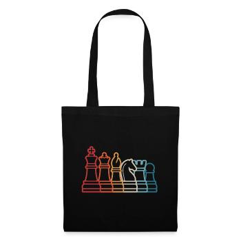 Pièces d’échecs Pièces d’échecs Échiquier Joueur d’échecs - Sac en tissu - noir - Devant