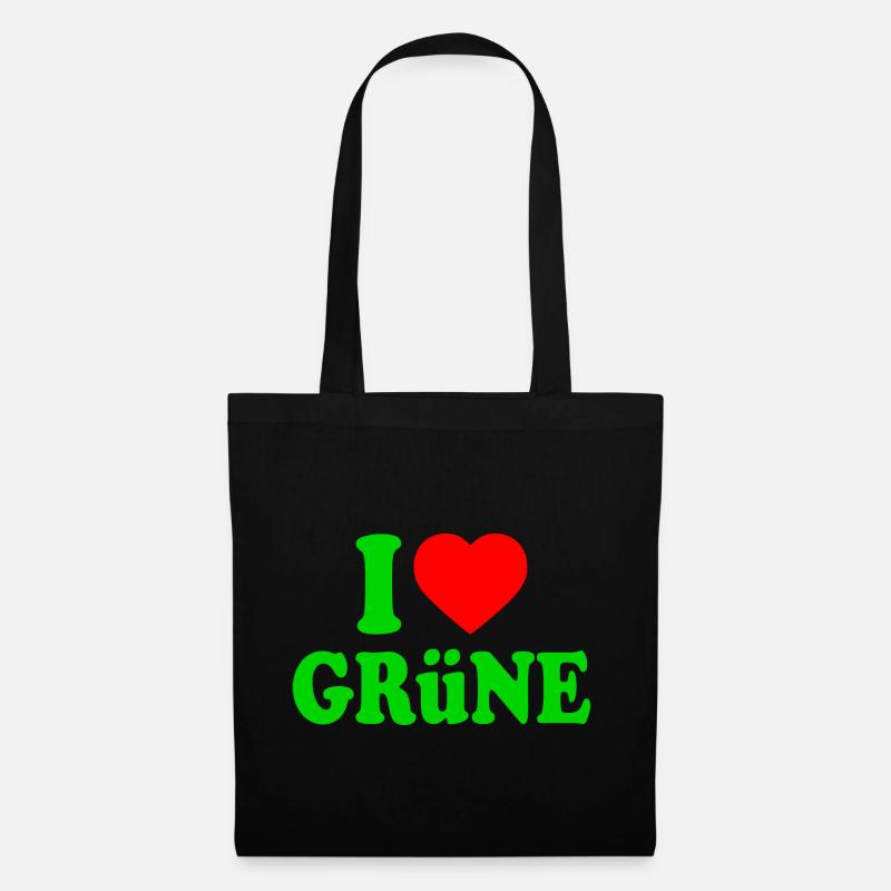 I love grüne - Stoffbeutel - Schwarz