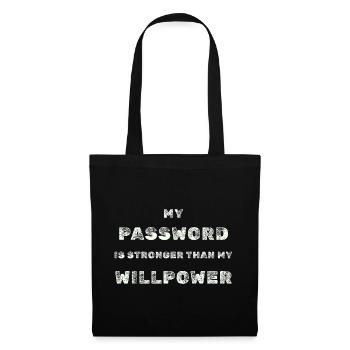 Starkes Passwort – IT Humor Tee - Stoffbeutel - Schwarz - Vorne