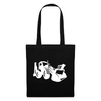 Chargeuse sur pneus d’excavatrice Opérateur d’équipement de construction Silhouette - Sac en tissu - noir - Devant