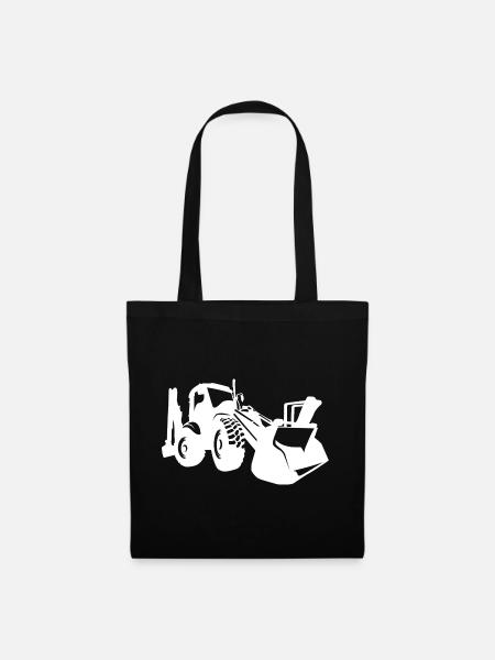 Bagger Radlader Baugeräteführer Silhouette - Stoffbeutel - Schwarz