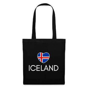 Heart with Iceland flag, Icelandic pride - Tote Bag - black - Front