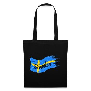 Drapeau suédois - Sac en tissu - noir - Devant