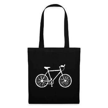 Fahhrad weiß Geschenk Radfahrer - Stoffbeutel - Schwarz - Vorne