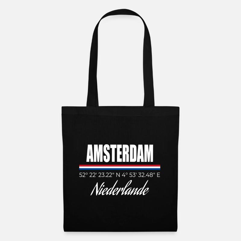 Amsterdam - Stoffbeutel - Schwarz