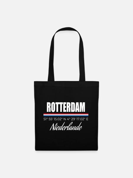 Rotterdam - Stoffbeutel - Schwarz