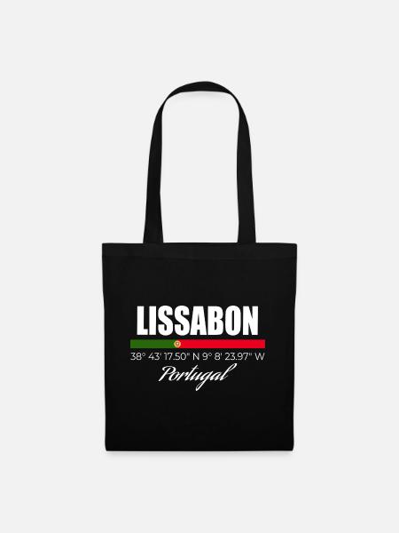 Lissabon - Stoffbeutel - Schwarz
