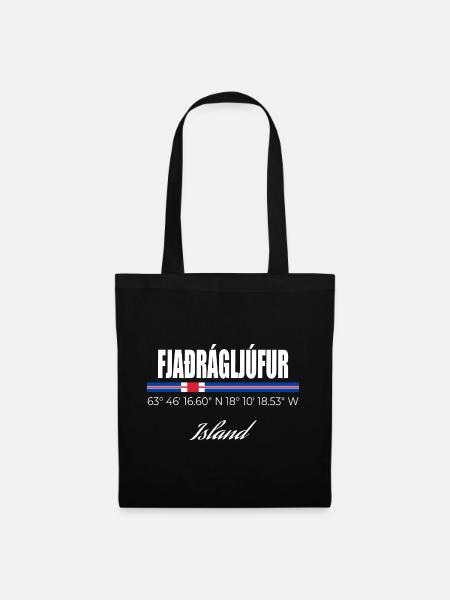 Fjaðrárgljúfur  - Stoffbeutel - Schwarz