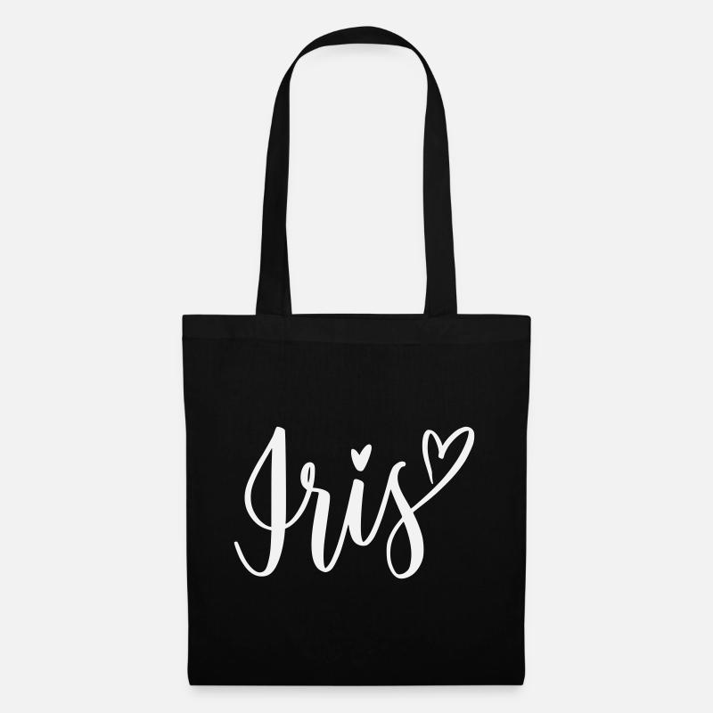 Iris Herz Schriftzug - Stoffbeutel - Schwarz