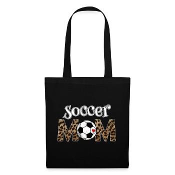 Women's Leopard Soccer MOM Shirt - Tote Bag - black - Front