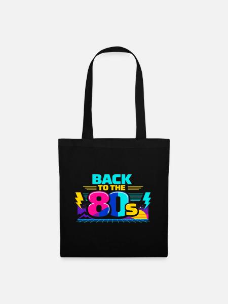 Zurück in die 80er Neon - Stoffbeutel - Schwarz