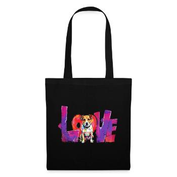 Love Dog Jack Russell Terrier Graffiti Design - Sac en tissu - noir - Devant