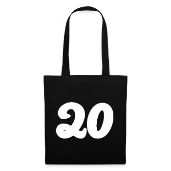 20. 20e ANNIVERSAIRE. ANNIVERSAIRE 20 ANS. 20 ANS. - Sac en tissu - noir - Devant