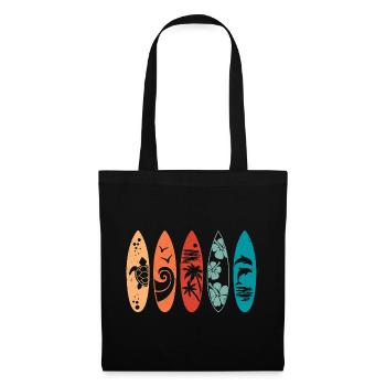 Retro Surfboard  - Tote Bag - black - Front