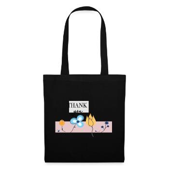 Thank you flower greeting - Tote Bag - black - Front