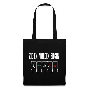 Ziehen Ablegen Siegen - Stoffbeutel - Schwarz - Vorne