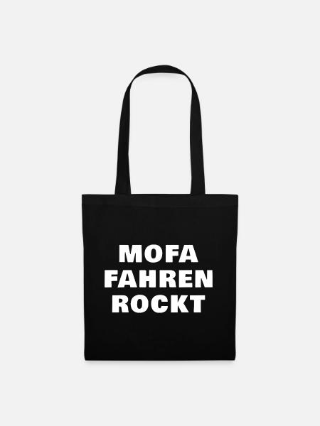 Mofa Rockt Spruch - Stoffbeutel - Schwarz