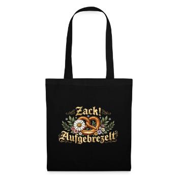 Zack! Blumen-Pretzel Design - Stoffbeutel - Schwarz - Vorne
