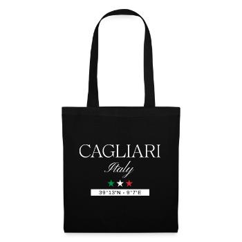 Cagliari Italien Souvenir – Reise minimalistisch - Stoffbeutel - Schwarz - Vorne