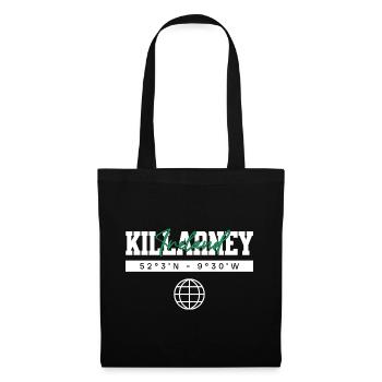 Killarney Irland Koordinaten Reise Souvenir - Stoffbeutel - Schwarz - Vorne