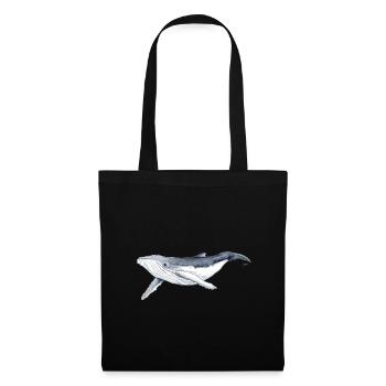 Baleine à bosse bébé - Baleine - Sac en tissu - noir - Devant