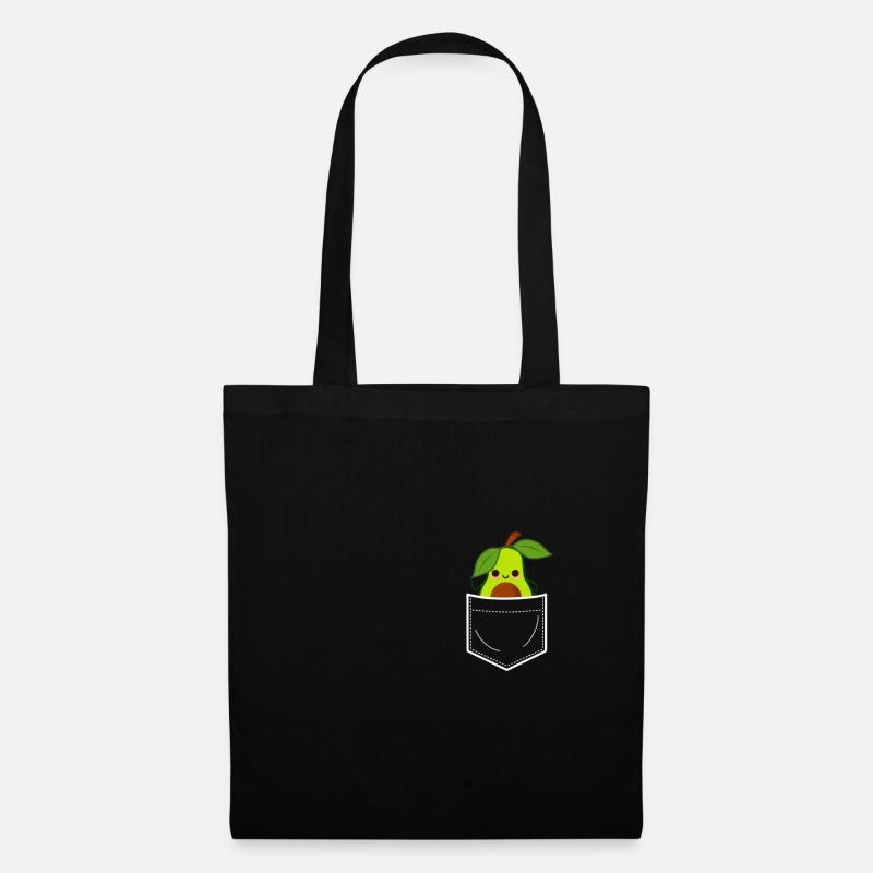 Avocado in Brusttasche - Stoffbeutel - Schwarz