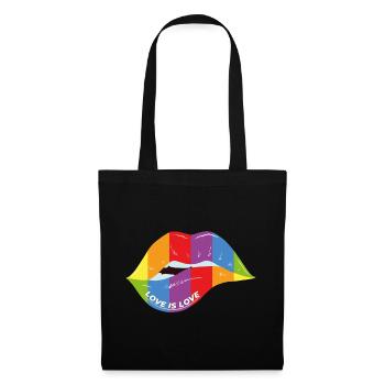 L'amour est l'amour - Kiss - Sac en tissu - noir - Devant