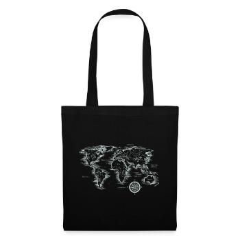Carte du monde Vintage - Sac en tissu - noir - Devant