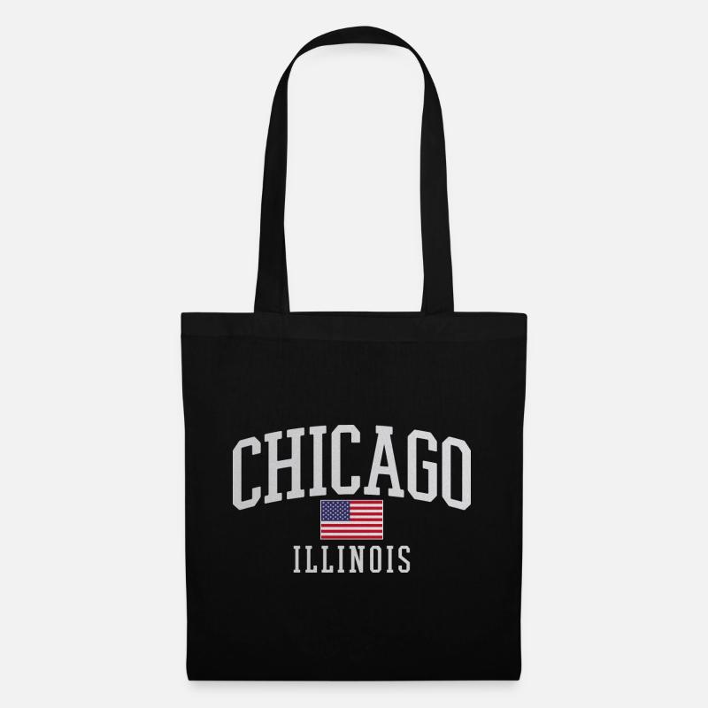 Chicago Flag Arc Emblem - Stoffbeutel - Schwarz