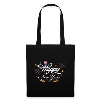 Happy New Year - Stoffbeutel - Schwarz - Vorne