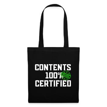 Certified 100% Organic - Tote Bag - black - Front