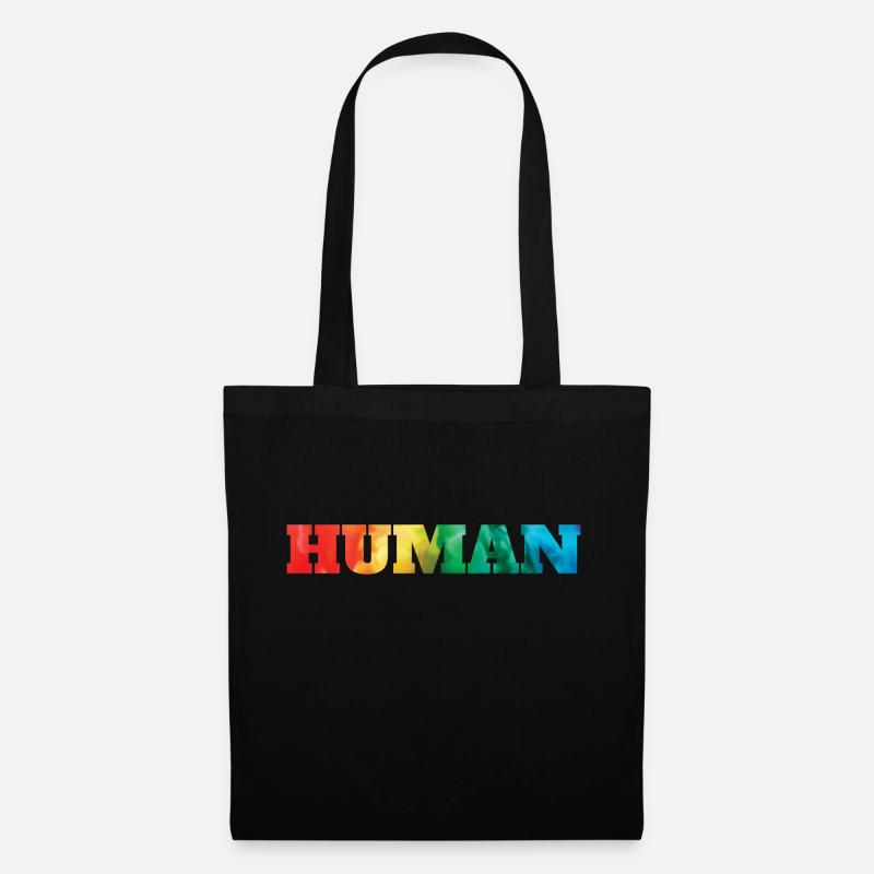 Human Mensch Regenbogen - Stoffbeutel - Schwarz